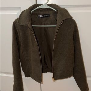 Zara Women's Khaki Bomber Jacket